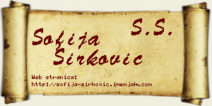 Sofija Sirković vizit kartica